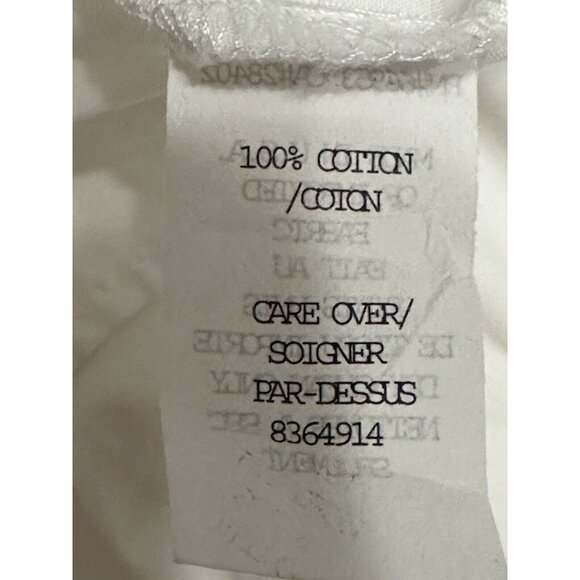 Cynthia Steffe‎ White Tunic Top Rhinestone Embellishment Brooch Eyelet Sleeves 2 - Picture 7 of 7